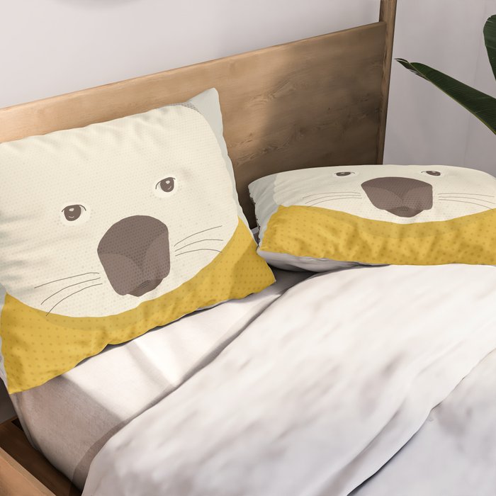 Whimsy Wombat, Animal Portrait Pillow Sham Gallery Image 2