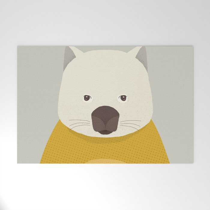 Whimsy Wombat, Animal Portrait Welcome Mat Gallery Image 1