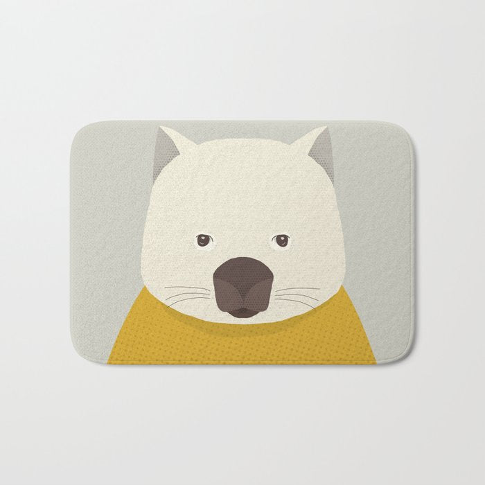 Whimsy Wombat, Animal Portrait Bath Mat Gallery Image 1