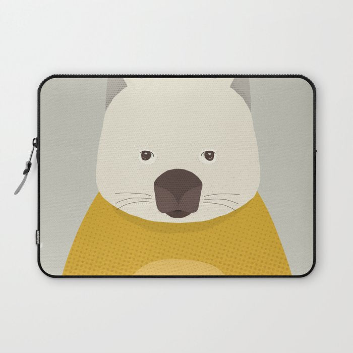 Whimsy Wombat, Animal Portrait Laptop Sleeve Gallery Image 1