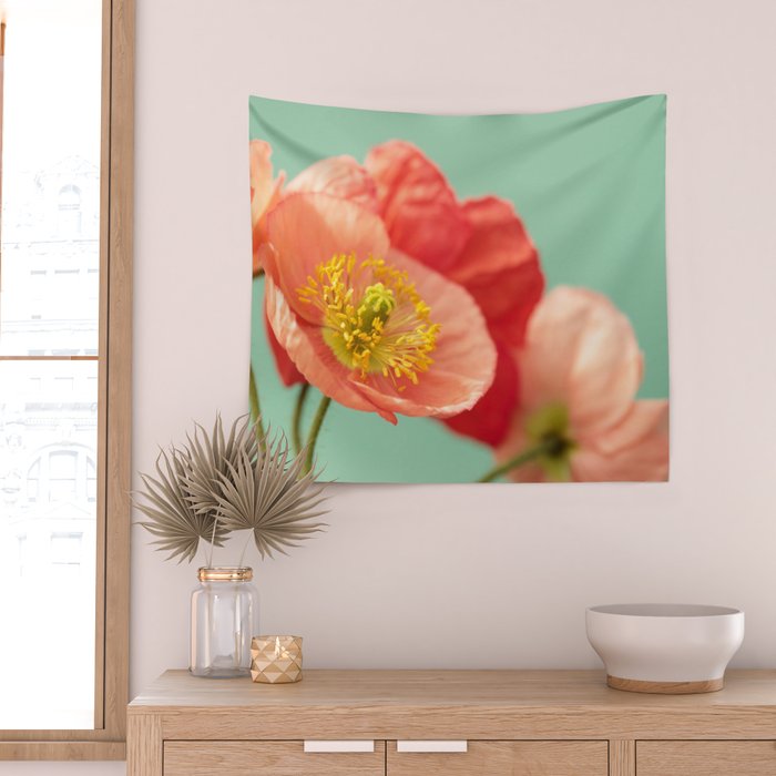 Pastel Poppy #1 Wall Tapestry Gallery Image 2