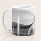 Wild horses couldn't take you from me; young woman on a white horse throwing her hair black wilderness black and white photograph - photography - photographs Coffee Mug Gallery Image 3