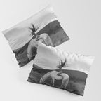 Wild horses couldn't take you from me; young woman on a white horse throwing her hair black wilderness black and white photograph - photography - photographs Pillow Sham Gallery Image 3