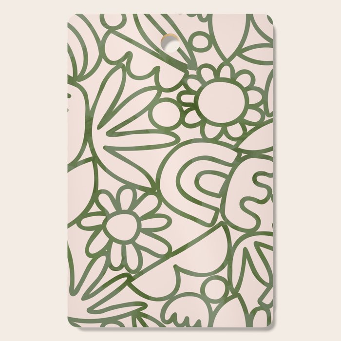 Abstract organic nature shape art print Cutting Board Gallery Image 1