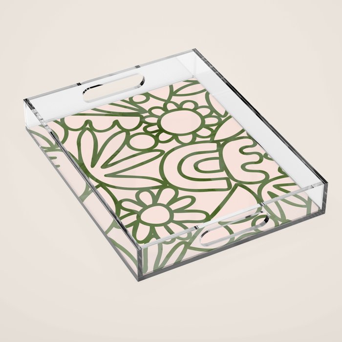 Abstract organic nature shape art print Acrylic Tray Gallery Image 1