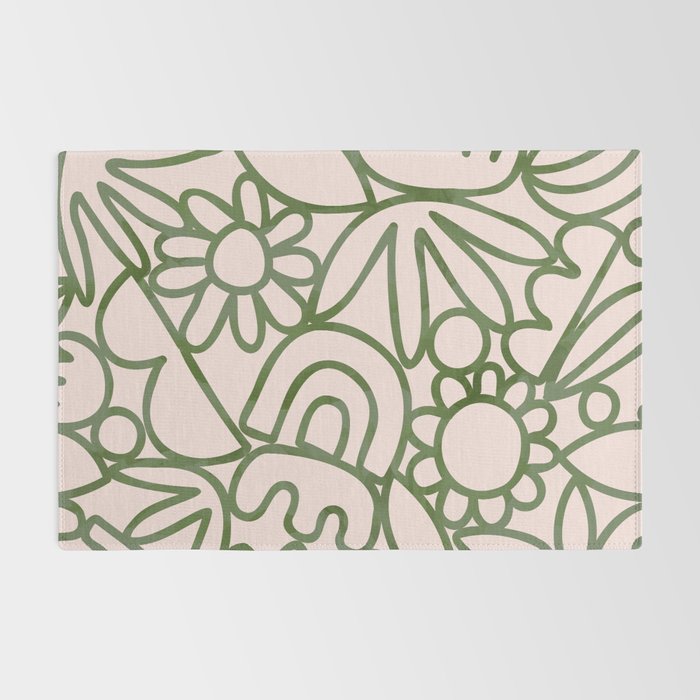 Abstract organic nature shape art print Rug Gallery Image 2