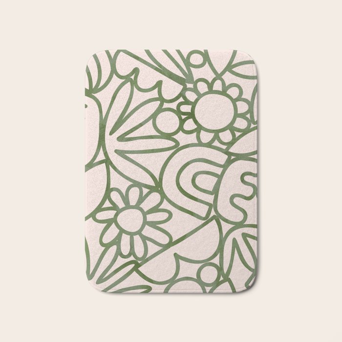 Abstract organic nature shape art print Bath Mat Gallery Image 1