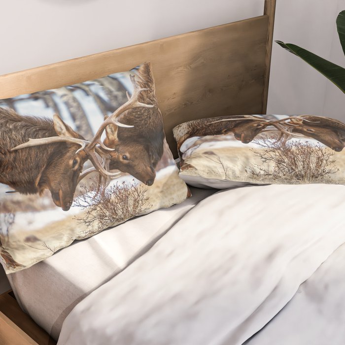 Elk In Rut Rocky Mountain National Park Colorado Wildlife Pillow Sham Gallery Image 2