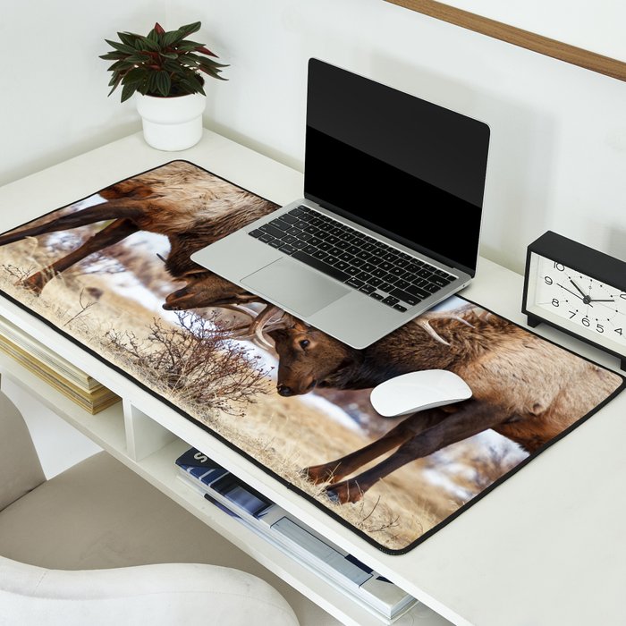 Elk In Rut Rocky Mountain National Park Colorado Wildlife Desk Mat Gallery Image 2