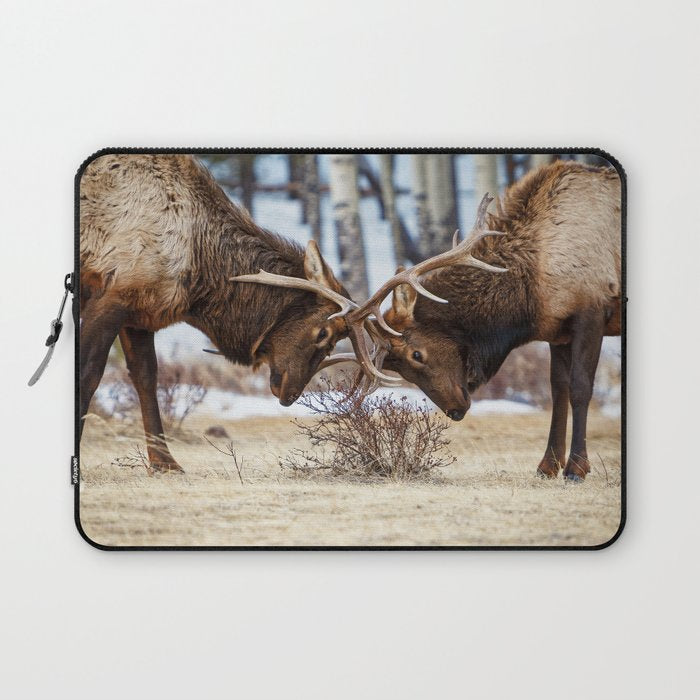 Elk In Rut Rocky Mountain National Park Colorado Wildlife Laptop Sleeve Gallery Image 1