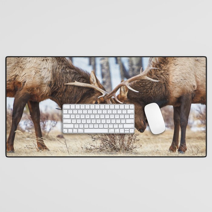 Elk In Rut Rocky Mountain National Park Colorado Wildlife Desk Mat Gallery Image 1