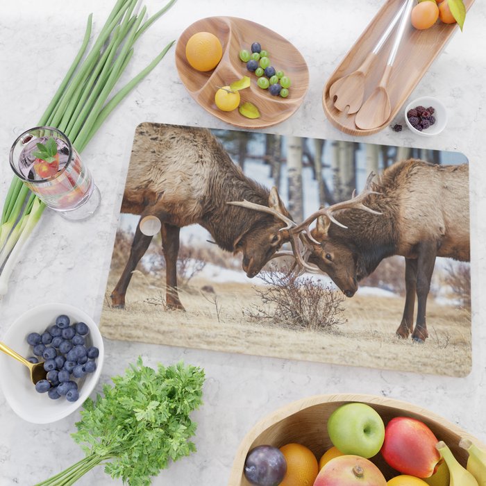 Elk In Rut Rocky Mountain National Park Colorado Wildlife Cutting Board Gallery Image 2