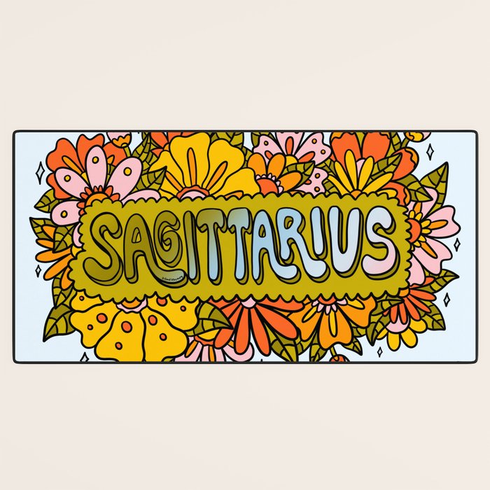 Sagittarius Flowers Desk Mat Gallery Image 3