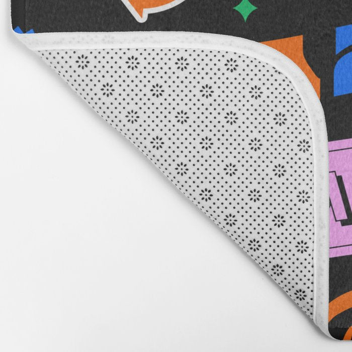 Fun retro quote sticker pattern Bath Mat Gallery Image 2