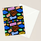 Fun retro quote sticker pattern Stationery Card Gallery Image 2