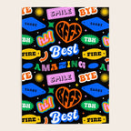 Fun retro quote sticker pattern Poster Gallery Image 4
