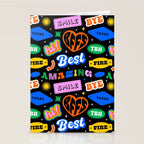 Fun retro quote sticker pattern Stationery Card Gallery Image 2