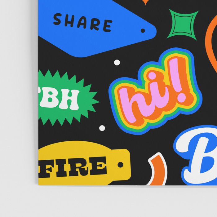 Fun retro quote sticker pattern Poster Gallery Image 3