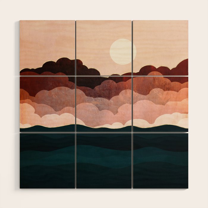 Amber Clouds Wood Wall Art Gallery Image 1