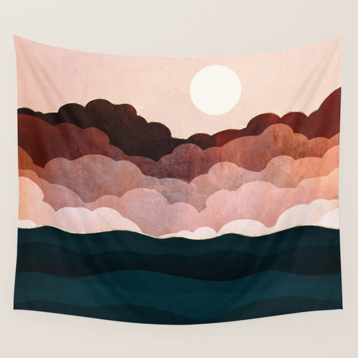 Amber Clouds Wall Tapestry Gallery Image 1