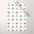 Evil Eye Collection on White Wrapping Paper Gallery Image 1