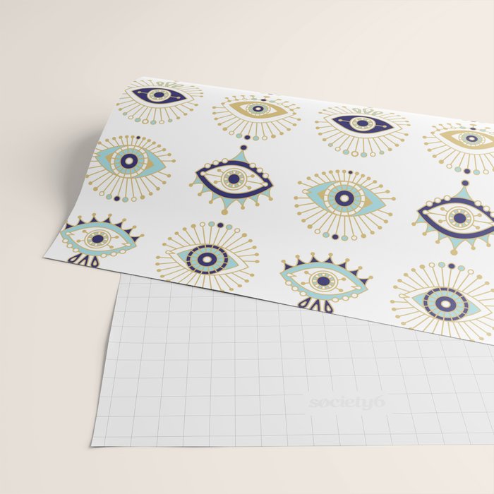 Evil Eye Collection on White Wrapping Paper Gallery Image 2