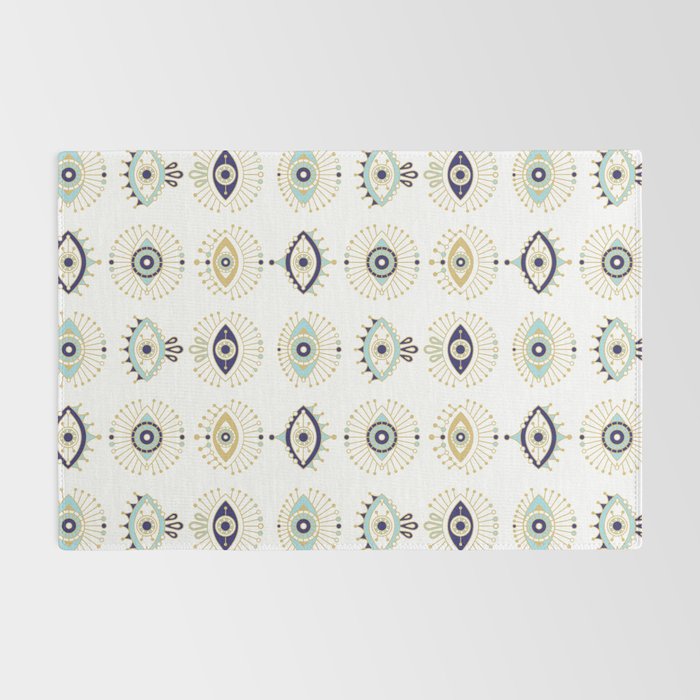 Evil Eye Collection on White Rug Gallery Image 2