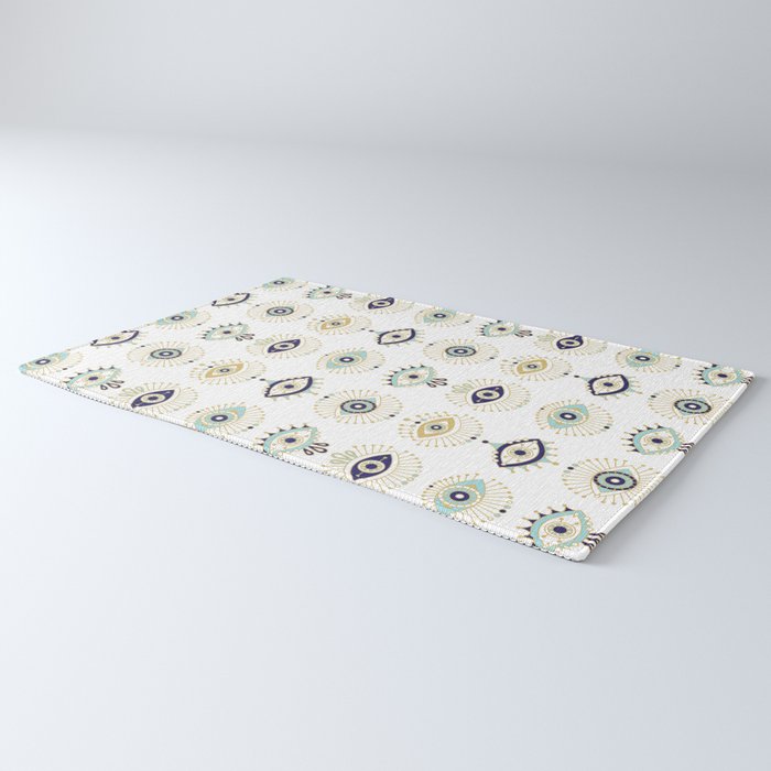 Evil Eye Collection on White Rug Gallery Image 3