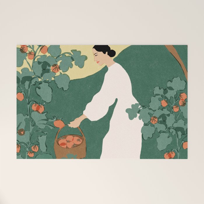 Tomato Girl Summer Welcome Mat Gallery Image 1