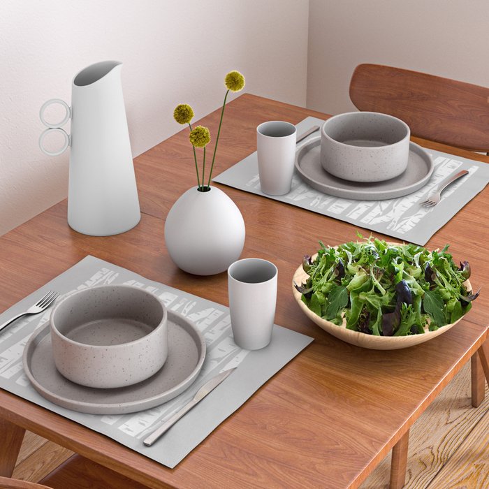 Woodcut Birches Grey Placemat Gallery Image 2