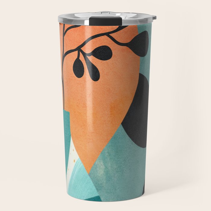 Modern Abstract Vases with Plant 2 Travel Mug Gallery Image 1