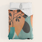 Modern Abstract Vases with Plant 2 Duvet Cover Gallery Image 6