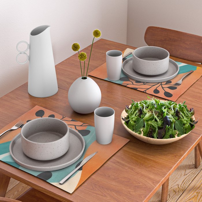 Modern Abstract Vases with Plant 2 Placemat Gallery Image 2