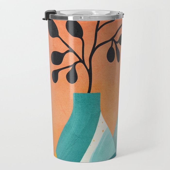 Modern Abstract Vases with Plant 2 Travel Mug Gallery Image 3