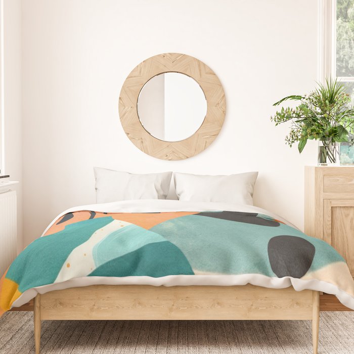 Modern Abstract Vases with Plant 2 Duvet Cover Gallery Image 3