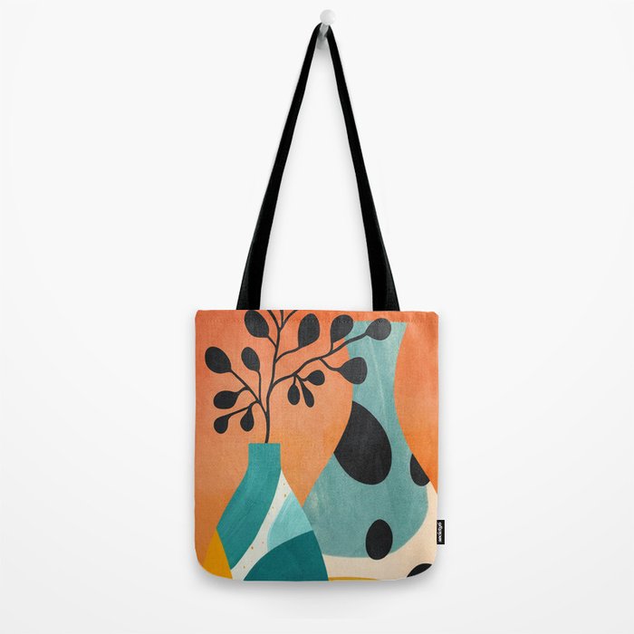 Modern Abstract Vases with Plant 2 Tote Bag Gallery Image 2