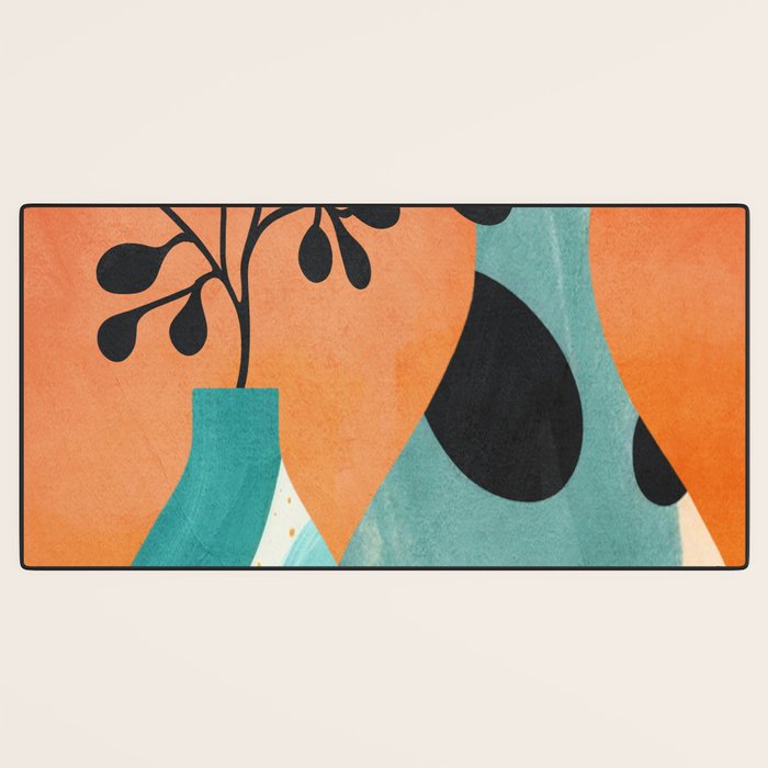 Modern Abstract Vases with Plant 2 Desk Mat Gallery Image 3