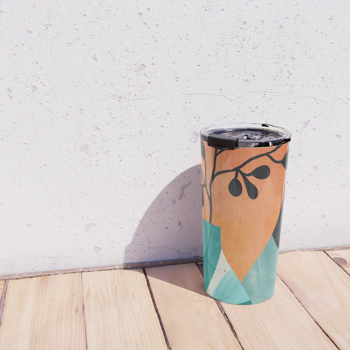Modern Abstract Vases with Plant 2 Travel Mug Gallery Image 4