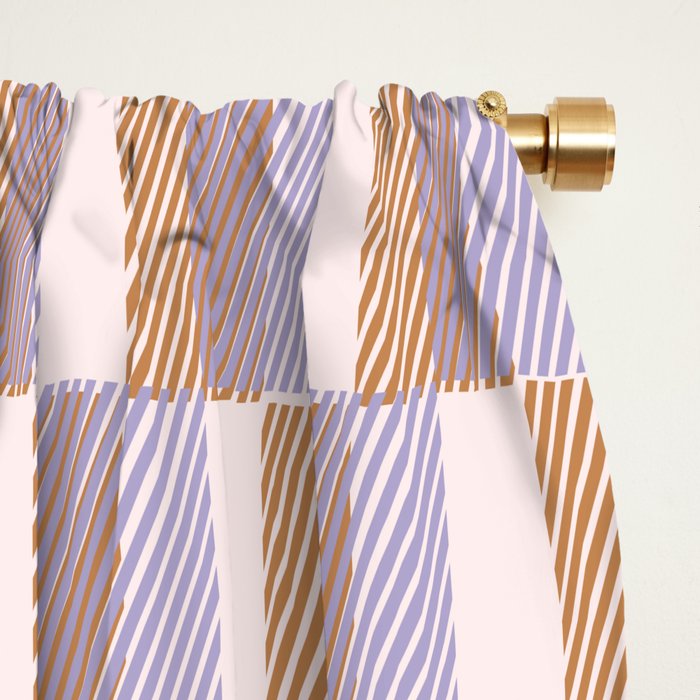 Retro vintage check: digital lavender and beige  Window Curtain Gallery Image 2