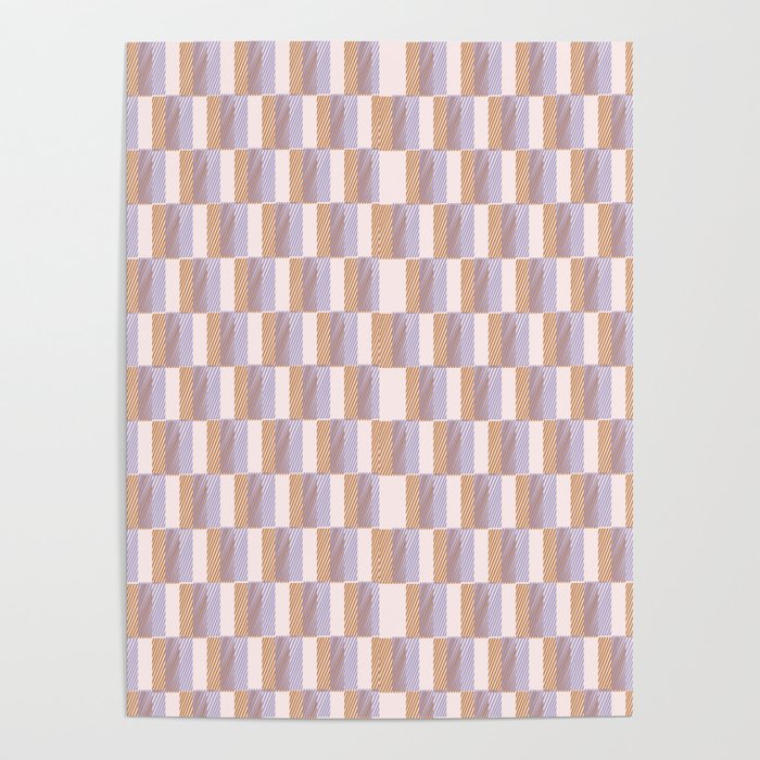Retro vintage check: digital lavender and beige  Poster Gallery Image 4
