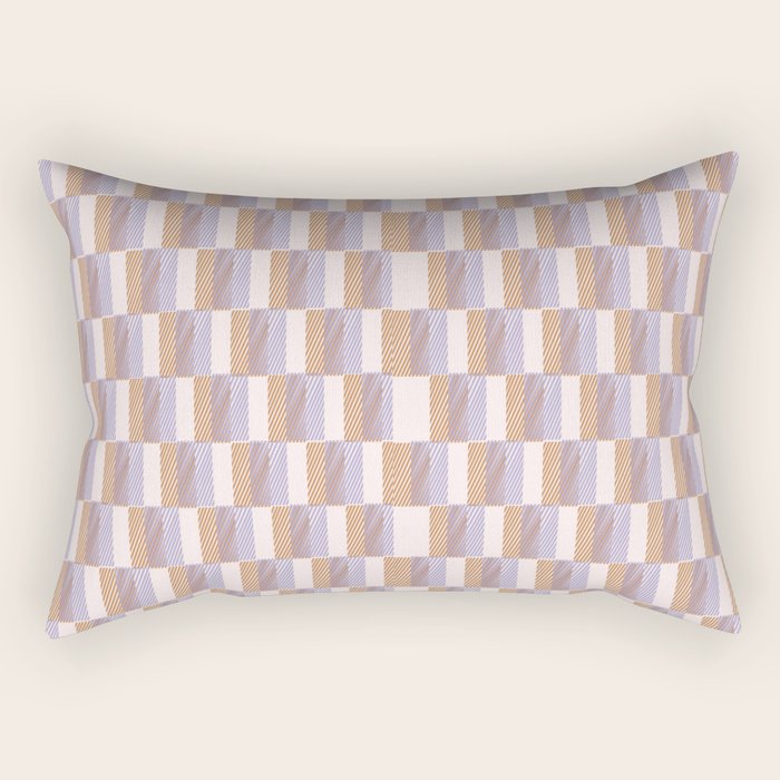 Retro vintage check: digital lavender and beige  Rectangular Pillow Gallery Image 1