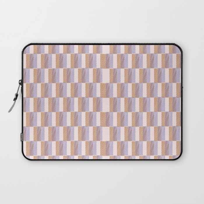 Retro vintage check: digital lavender and beige  Laptop Sleeve Gallery Image 1