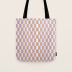 Retro vintage check: digital lavender and beige  Tote Bag Gallery Image 1