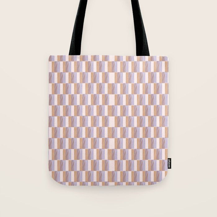 Retro vintage check: digital lavender and beige  Tote Bag Gallery Image 1