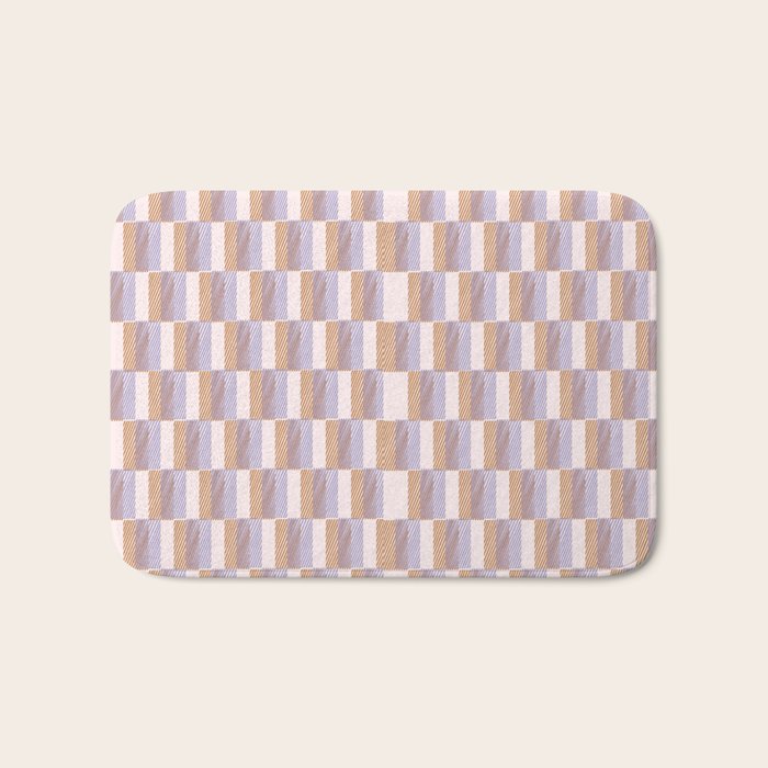 Retro vintage check: digital lavender and beige  Bath Mat Gallery Image 1