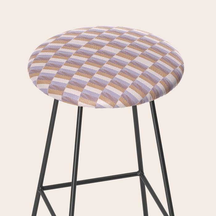 Retro vintage check: digital lavender and beige  Stool Gallery Image 2