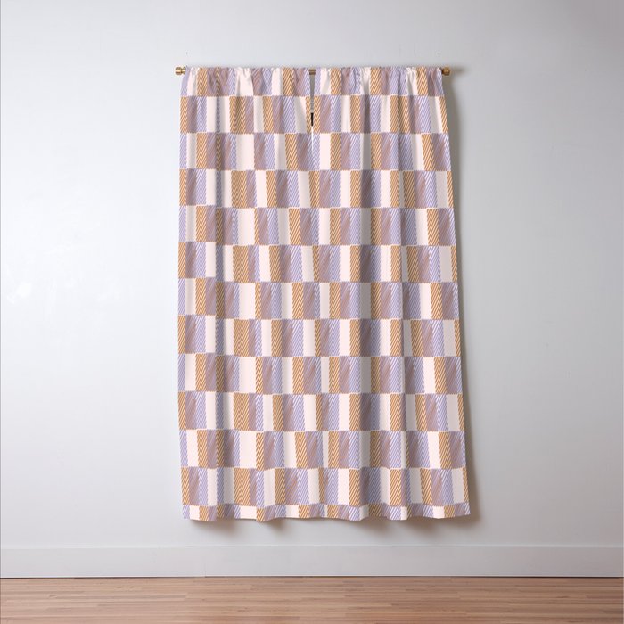 Retro vintage check: digital lavender and beige  Window Curtain Gallery Image 3