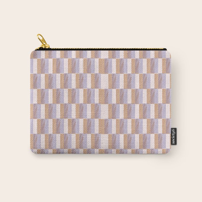 Retro vintage check: digital lavender and beige  Carry All Pouch Gallery Image 1