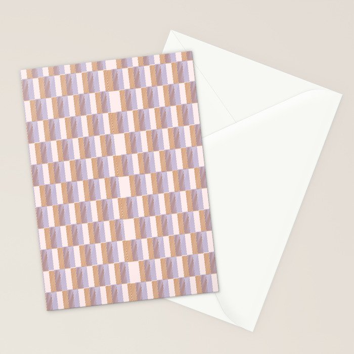 Retro vintage check: digital lavender and beige  Stationery Card Gallery Image 2