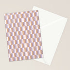 Retro vintage check: digital lavender and beige  Stationery Card Gallery Image 2